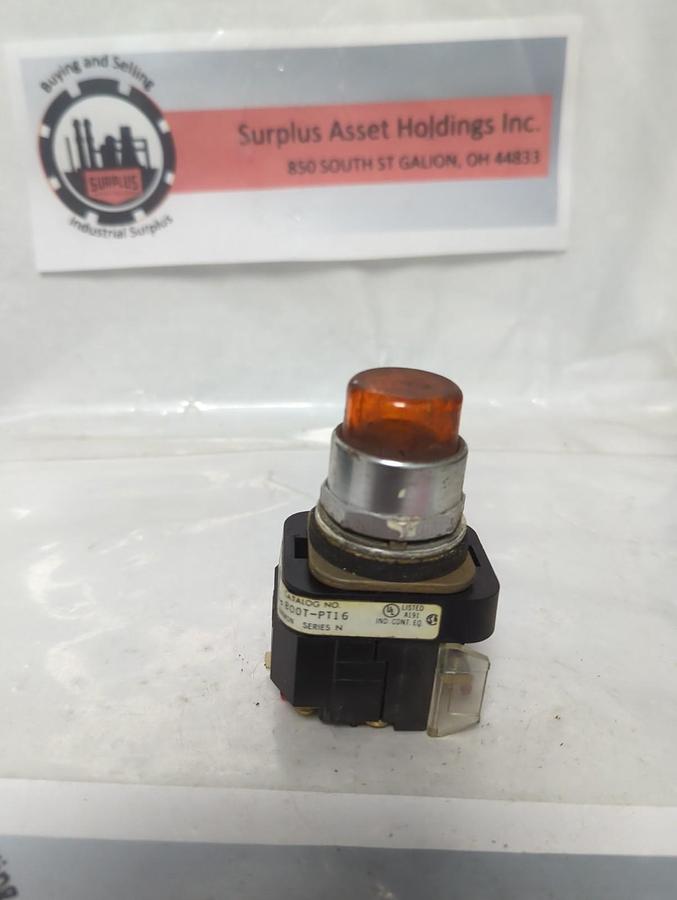 Used ALLEN BRADLEY,800T-PT16,SERIES N PUSH BUTTON AMBER PRE-OWNED