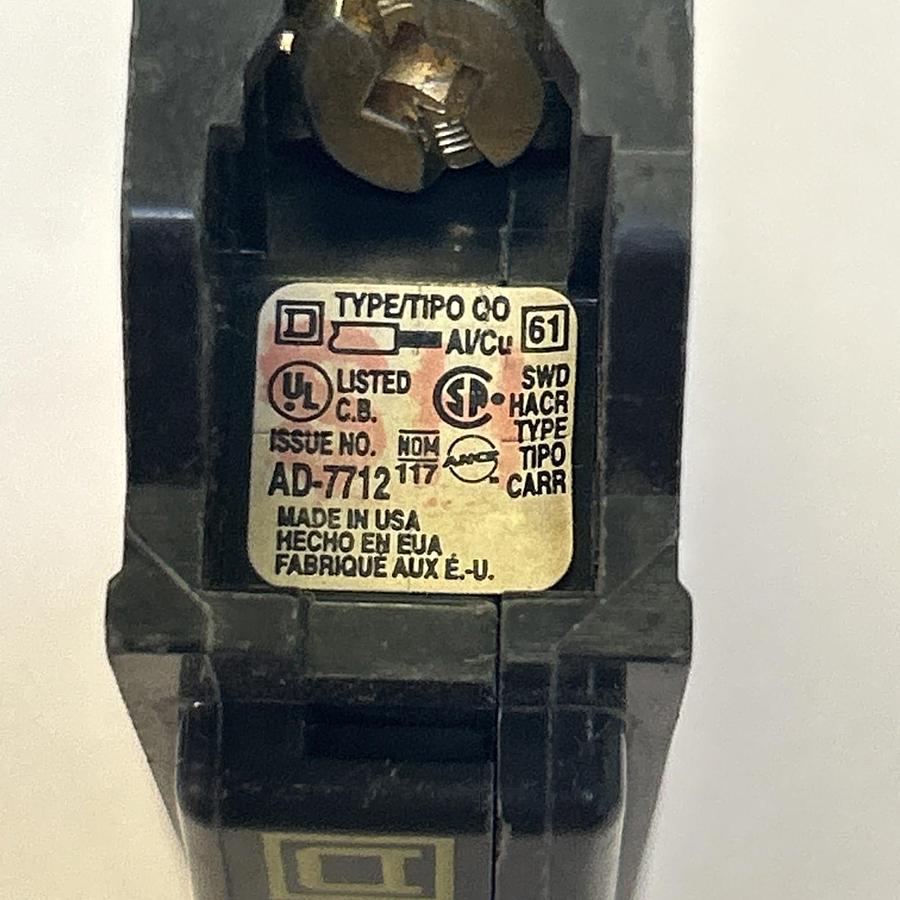 Used SQUARE D,QO115,CIRCUIT BREAKER 15A 120/240V 1P LOT OF 3
