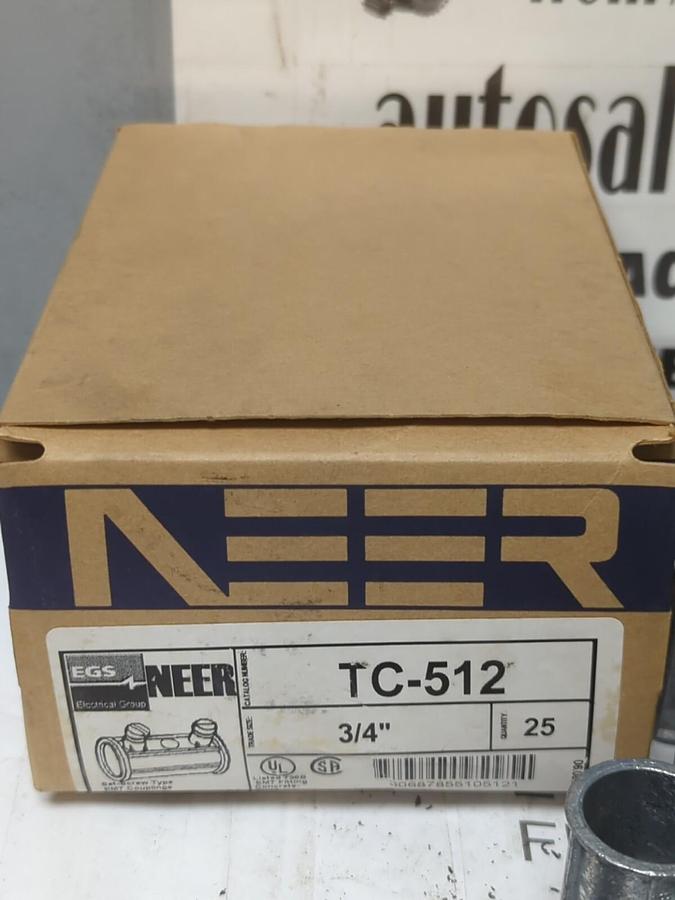 NEER,TC-512,SET SCREW TYPE EMT COUPLINGS 3/4 INCH BOX OF 25 NEW