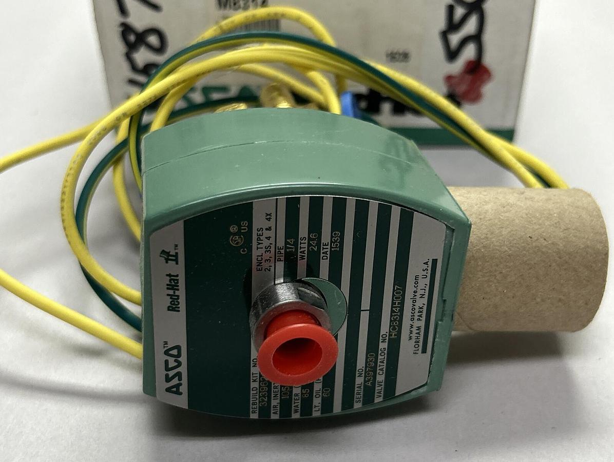 Used ASCO,HC8314H007,SOLENOID VALVE 1/4IN 125DC NEW