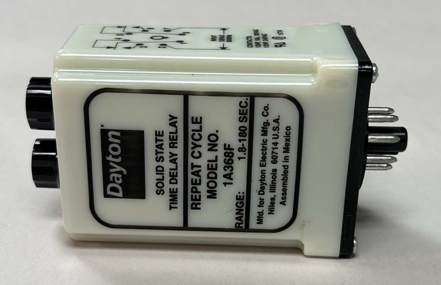 DAYTON,1A368F,TIME DELAY RELAY 1.8-180 SECONDS NOS