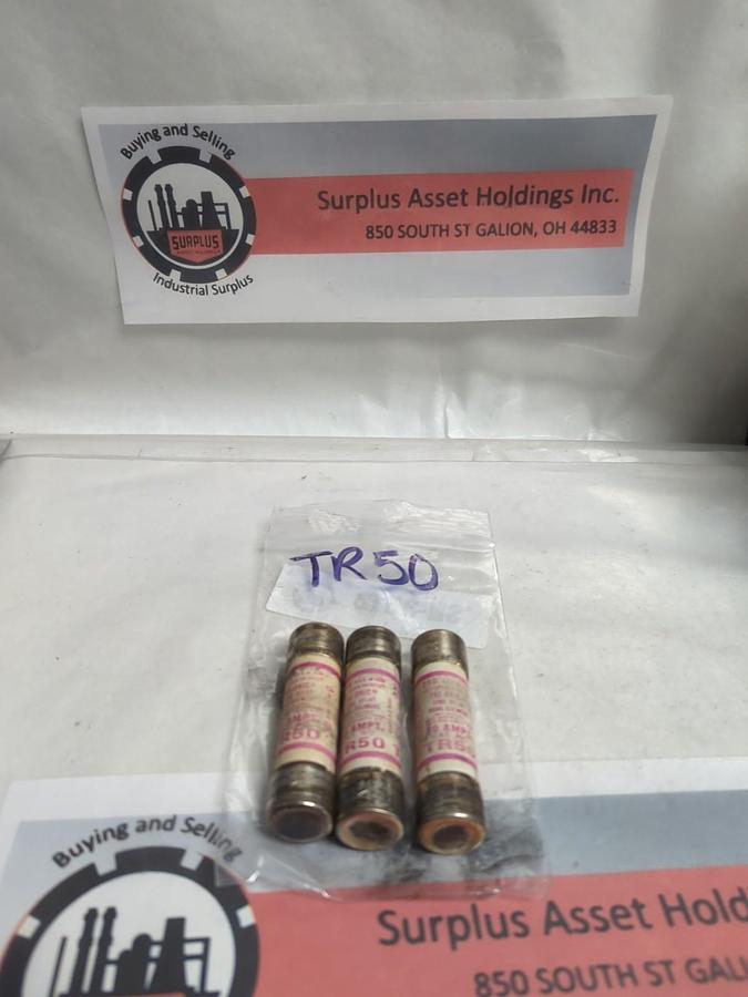 Used GOULD SHAWMUT,TR50,TRI-ONIC FUSE 50 AMP LOT OF 3 PRE-OWNED