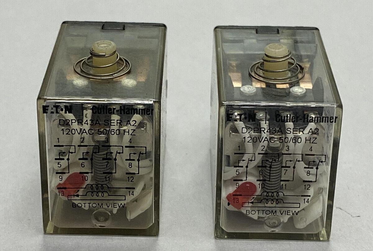 Eaton Cutler-Hammer,D2PR43A,Relay Lot Of 2 NOS