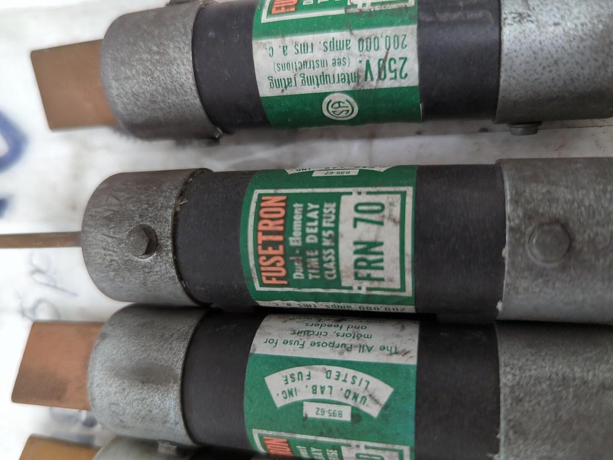 COOPER BUSSMANN,FRN-70,FUSETRON 70 AMP FUSES LOT OF 5 NOS