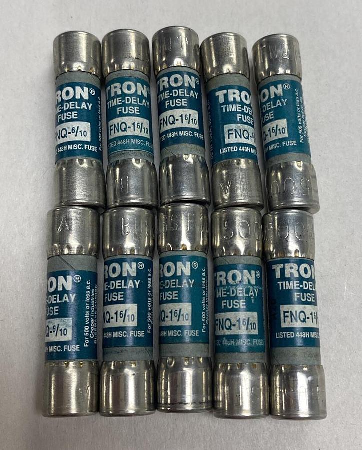 Cooper Bussmann,FNQ-1 6/10,Tron Fuse Lot Of 10 New In Box
