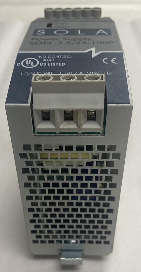 Used SOLA,SDN 2.5-24-100P,Power Supply  24VDC 2.5A
