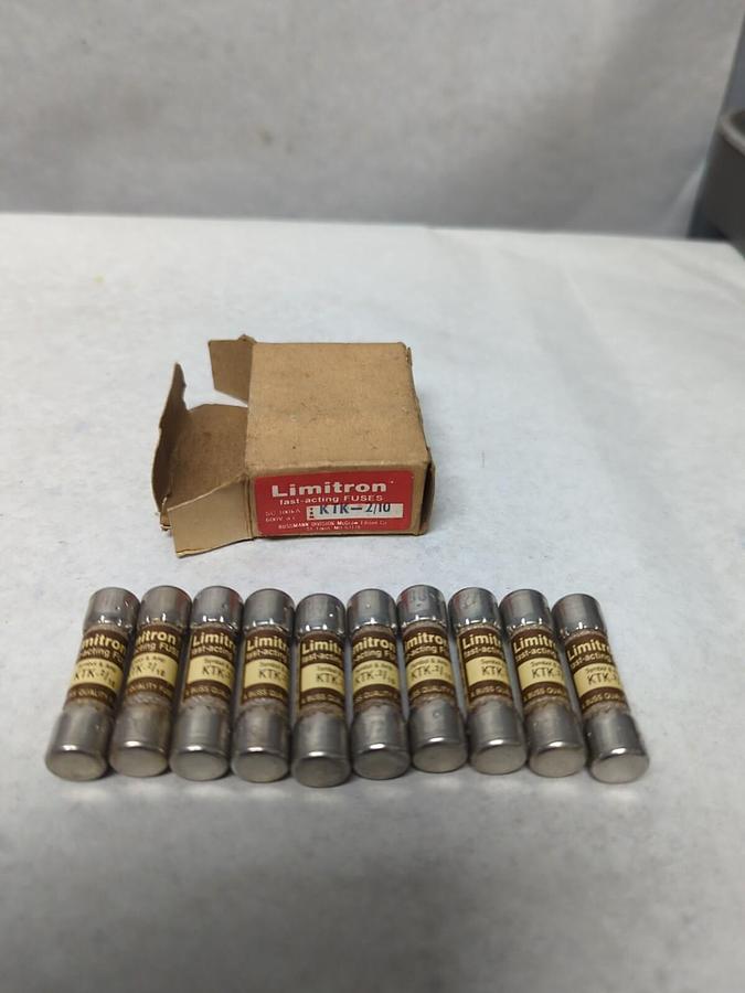 COOPER BUSSMANN,KTK-2/10,LIMITRON 2/10 AMP FUSES BOX OF 10 NOS