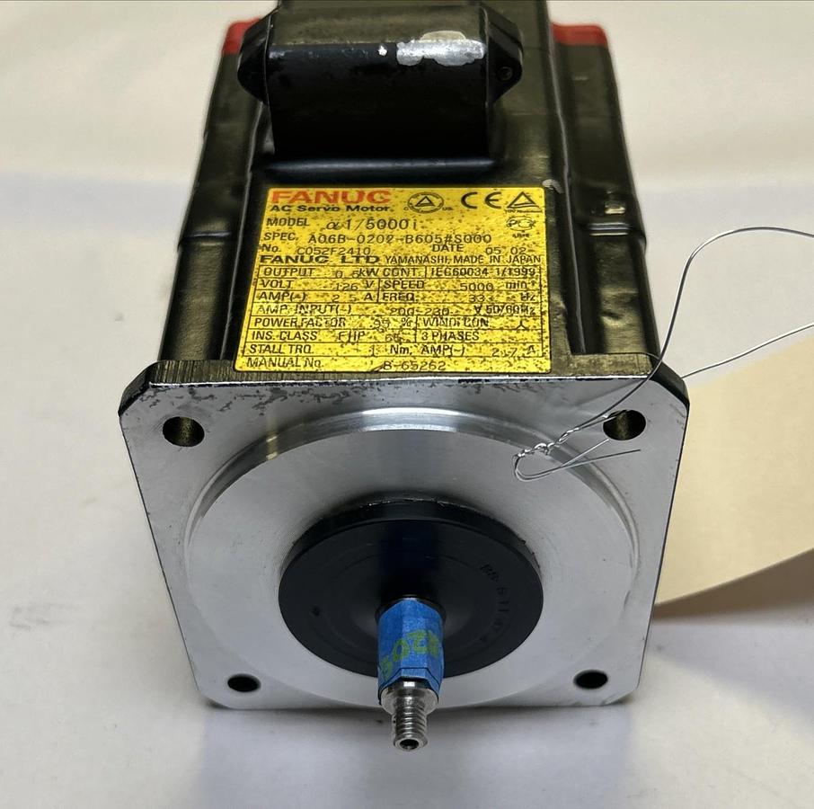 Used FANUC,A06B-0202-B605#S000,AC SERVO MOTOR 5000RPM 2.5A 126V 3PH