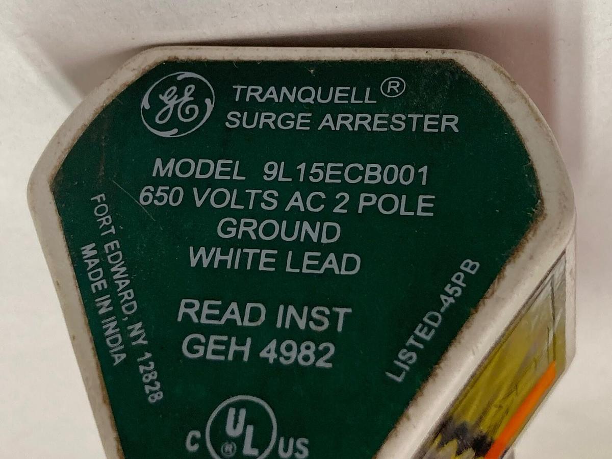 Used General Electric,9L15ECB001,2-Pole Tranquell Surge Arrester 650V