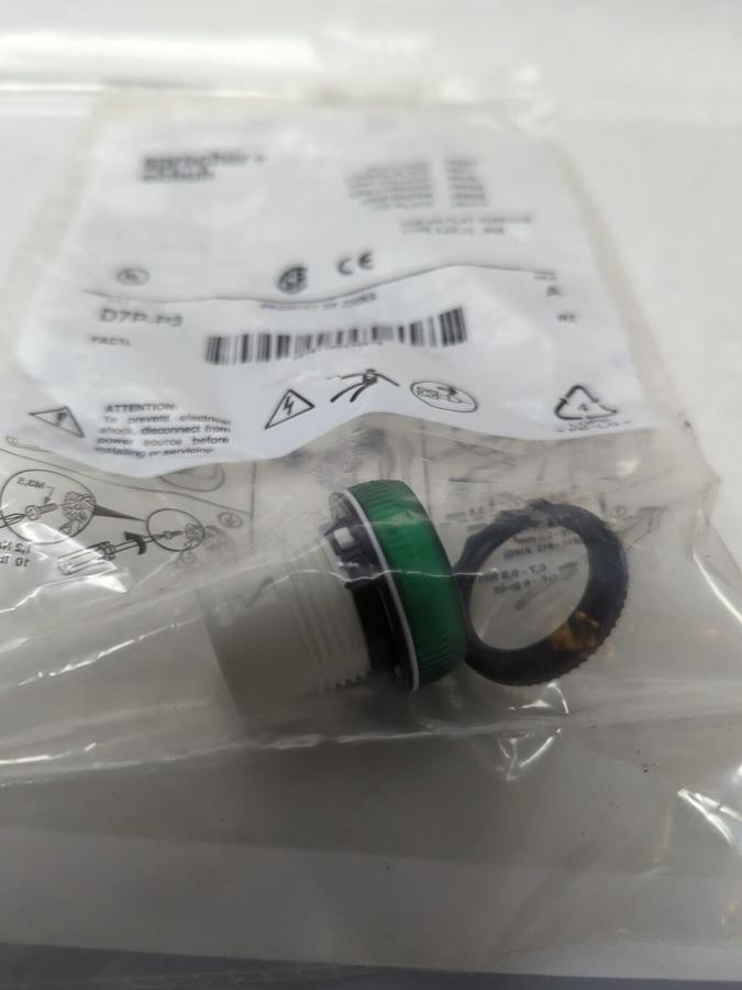SPRECHER + SCHUH,D7P-P3,PILOT LIGHT OPERATOR LENS GREEN SERIES A NOS