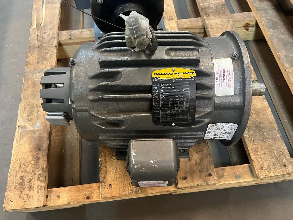 Used BALDOR,ZDNM3669T,VECTOR DRIVE MOTOR 2HP 1725RPM 230/460V 3PH 182TC FRAME