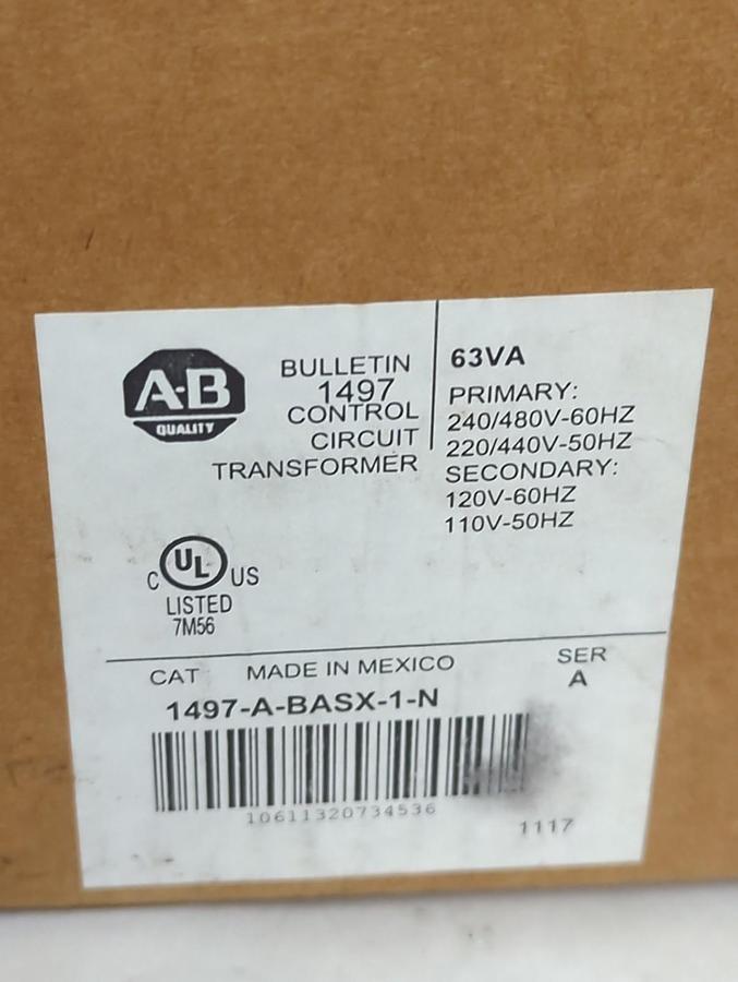 ALLEN BRADLEY,1497-A-BASZ-1-N,CONTROL CIRCUIT TRANSFORMER SERIES A NOS