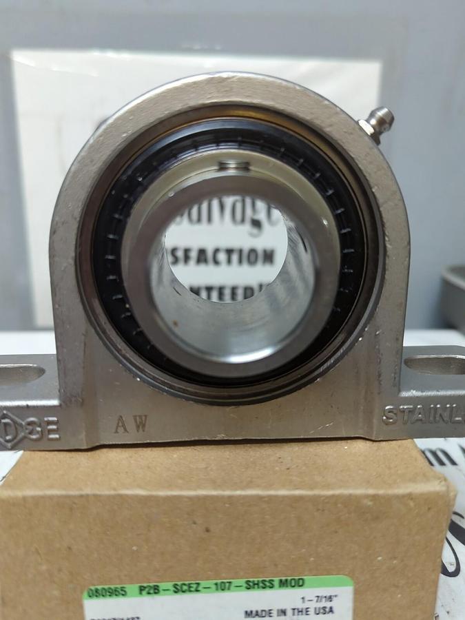 DODGE,080965 P2B-SCHEZ-107-SHSS-MOD, STAINLESS STEEL PILLOW BLOCK  1-7/16  BORE