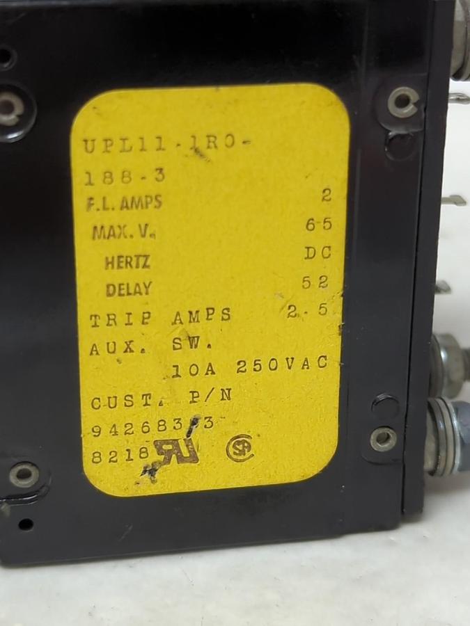 Used AIRPAX,UPLIL-1RO,CIRCUIT BREAKER 10A 250VAC PRE-OWNED