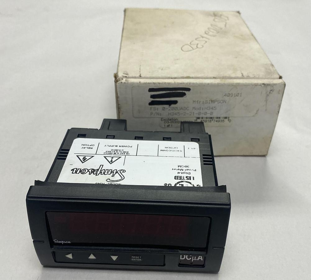 Simpson,H345,Digital Panel Meter NOS
