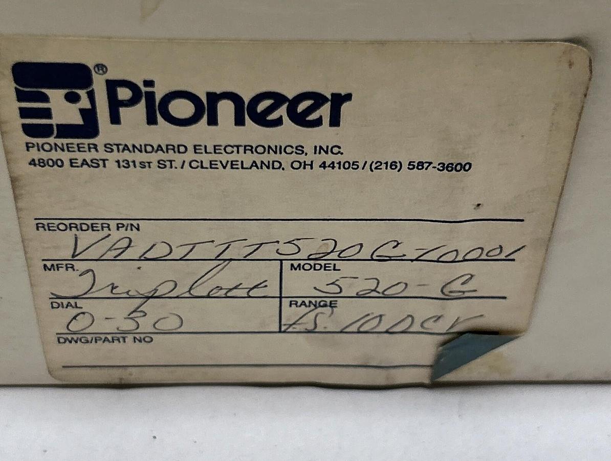 PIONEER,520-G,PANEL METER 0-30 DC KILOAMPERES NOS