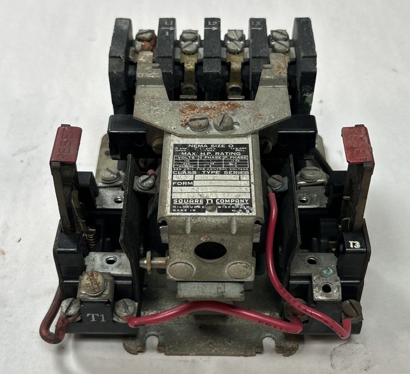 Used SQUARE D,8536-BG2,MOTOR STARTER SIZE 0 15A 600V
