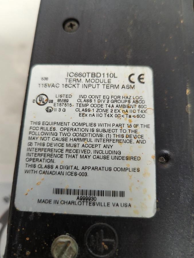 Used GE FANUC,IC660BBD110,GENIUS BLOCK I/O INPUT MODULE USED