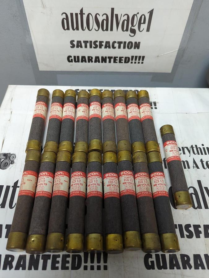ECON,ECS-1/2,ALL PURPOSE FUSES 1/2 A/600V LOT OF 19 NOS