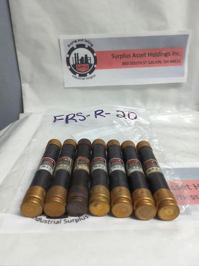 Used COOPER BUSSMANN,FRS-R-20,FUSETRON 20 AMP FUSE LOT OF 7 PRE-OWNED