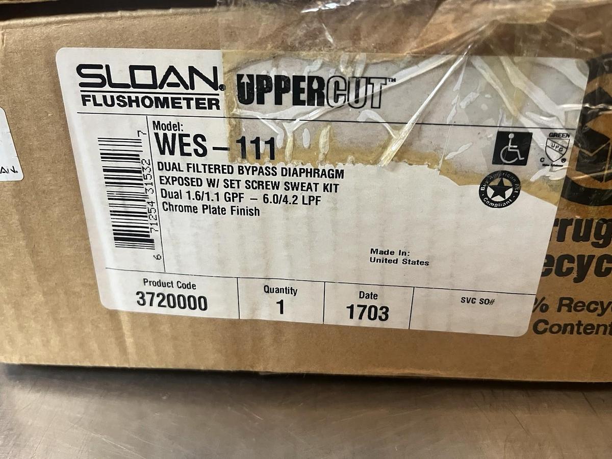 SLOAN,WES-111,CHROME FLUSHOMETER UPPER CUT DUAL FILTERED DUAL 1.6/1.1GPF