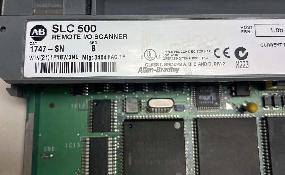 Used Allen-Bradley,1747-SN,Series B Remote I/O Scanner