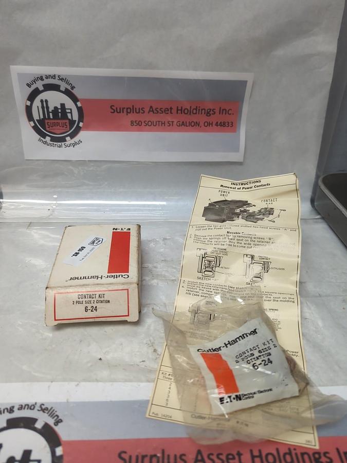 CUTLER HAMMER,6-24,CONTACT KIT 2-POLE SIZE 2 CITATION NOS