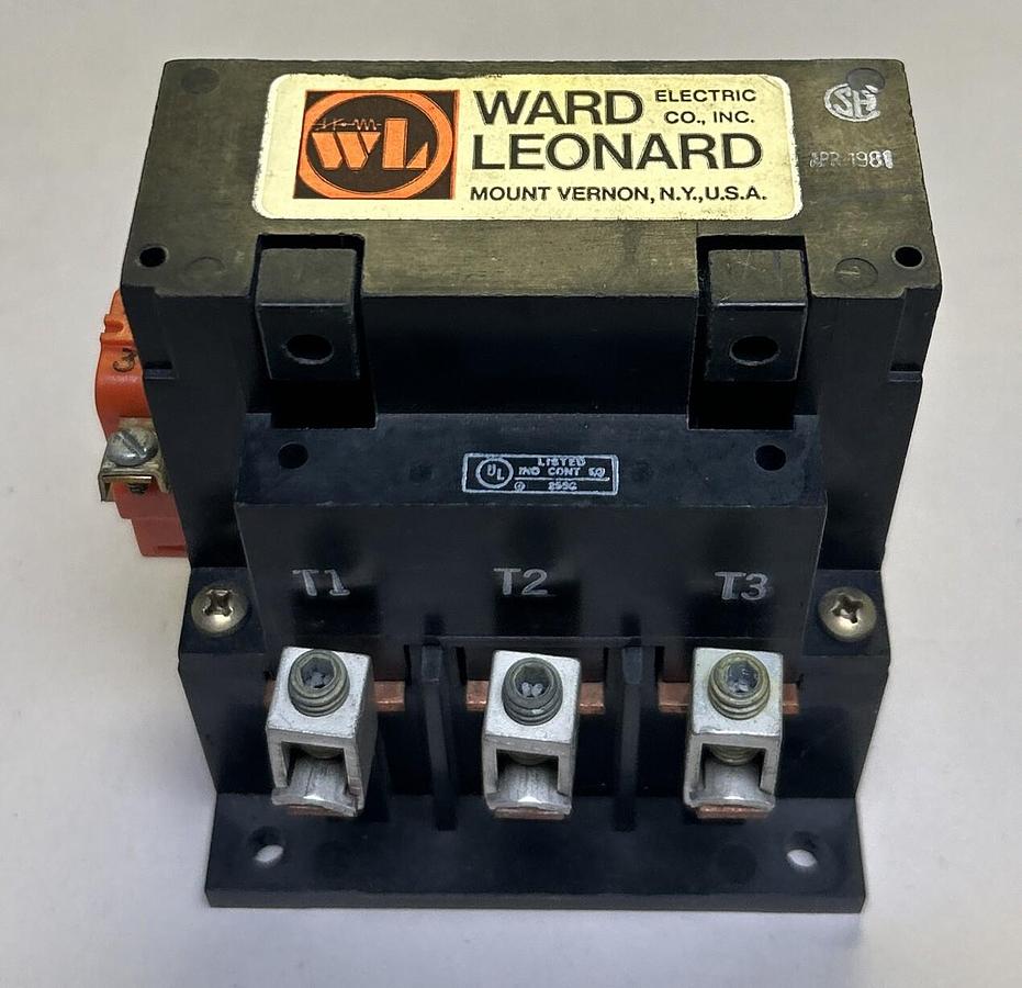 Used WARD LEONARD,5002A3001-11,CONTACTOR SIZE 2 50A 3P 120V