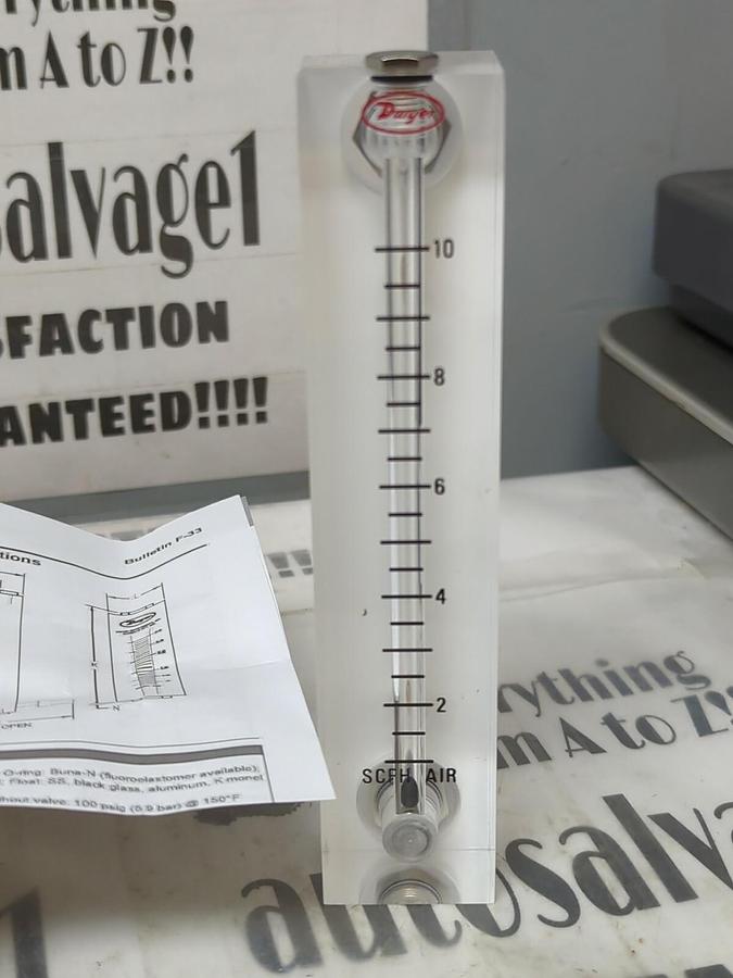 DWYER,VFB-91,FLOW METER 4 INCH SCALE 1-10 SCFH AIR NOS