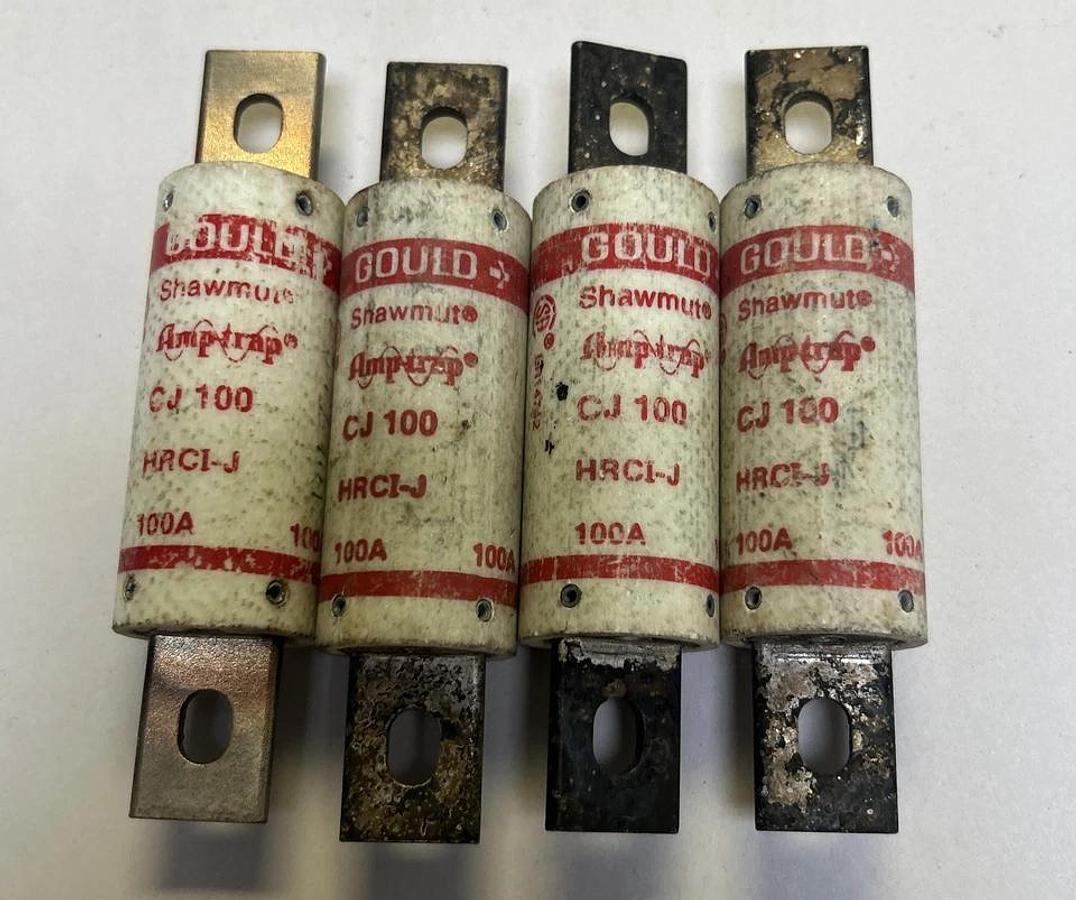 Used GOULD SHAWMUT,CJ100,FUSE 100A 600V LOT OF 4