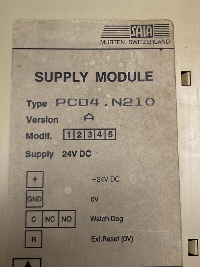Used SAIA,PCD4.N210M4,Version A Supply Module