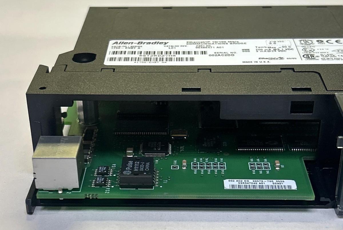 Used ALLEN BRADLEY,1756-ENBT,ETHERNET COMMUNICATION BRIDGE MODULE