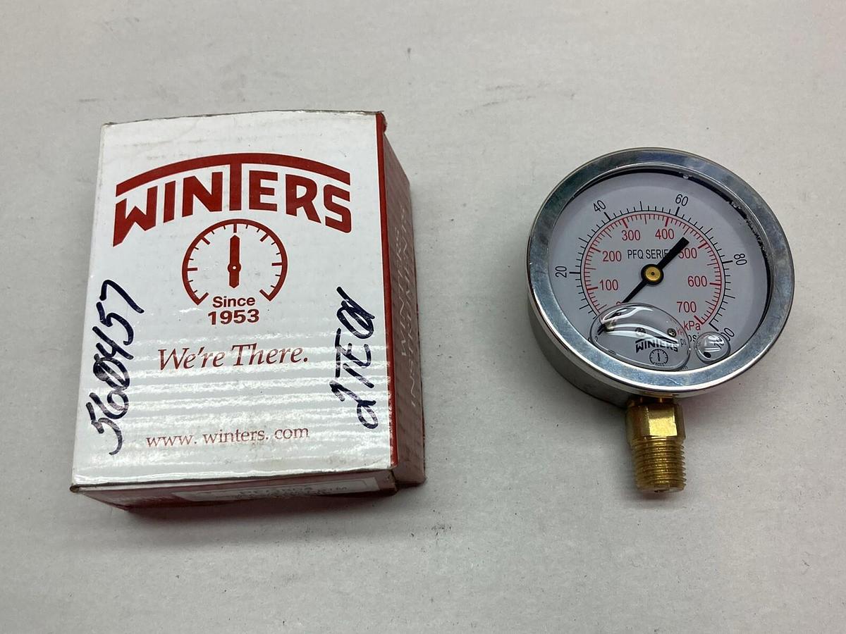 Winters,PFQ804,1/4 IN Gauge NPT 0-100 PSI/KPA
