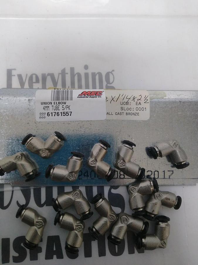 UNBRANDED,61761557,TUBE UNION ELBOW 4MM OD NICKLE PLATED BRASS LOT OF 13 NOS