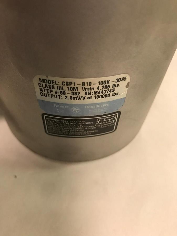 TotalComp,CSP1-B10-100K-30S5,Revere Transducer Output 2.0mV/V 100000lbs