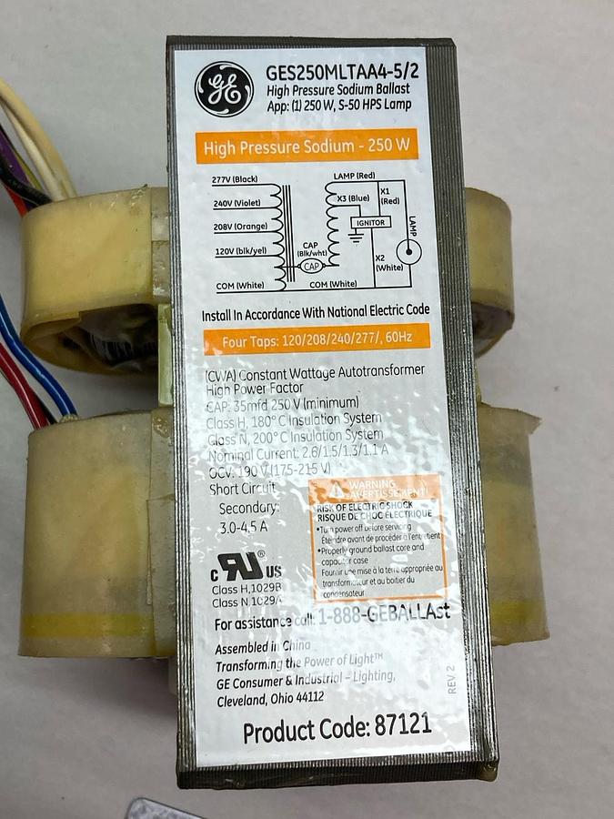 GE,87121 GES250MLTAA4-5/2,High Pressure Sodium Ballast Kit