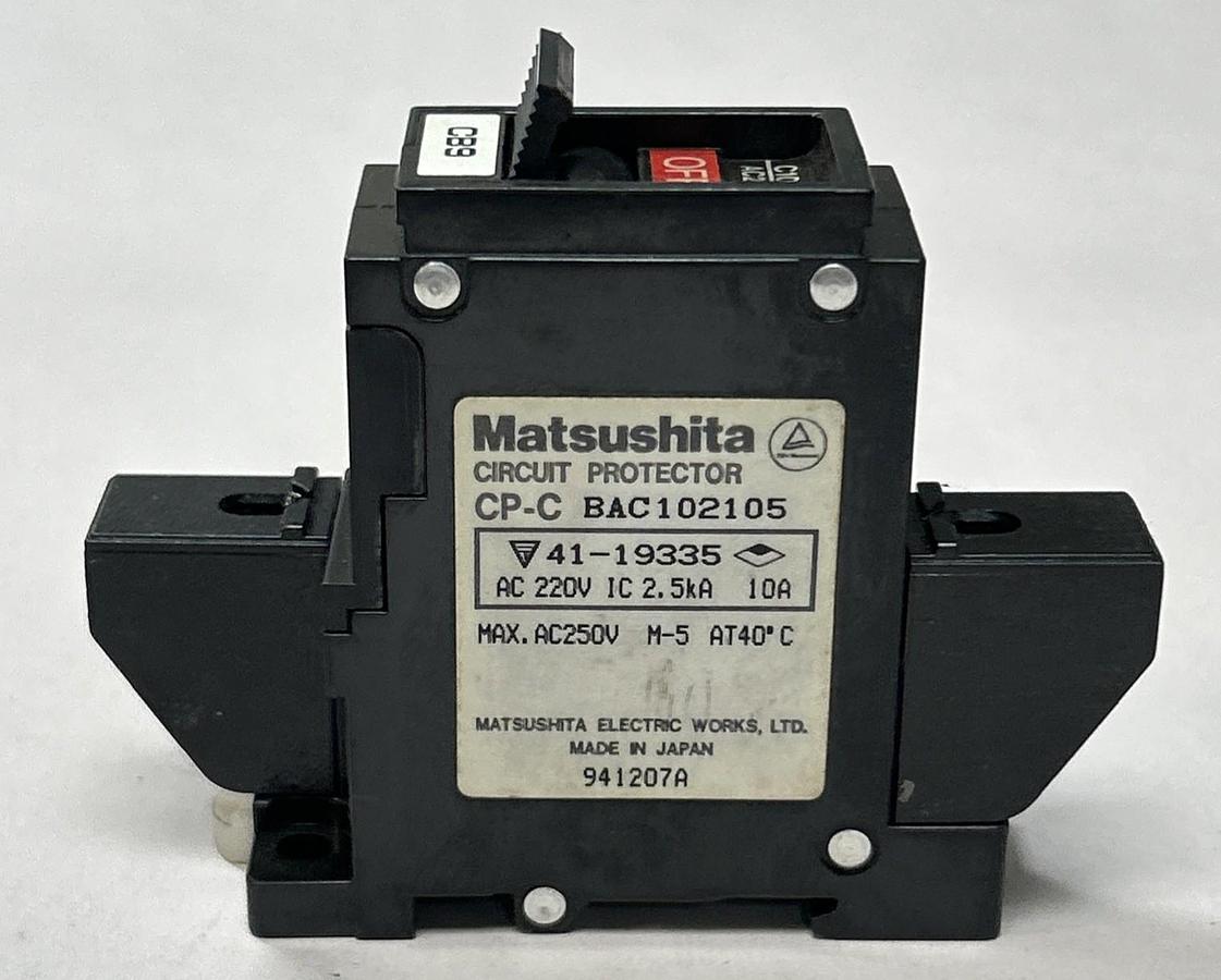 Used MATSUSHITA,BAC102105,CIRCUIT PROTECTOR 10A 220V
