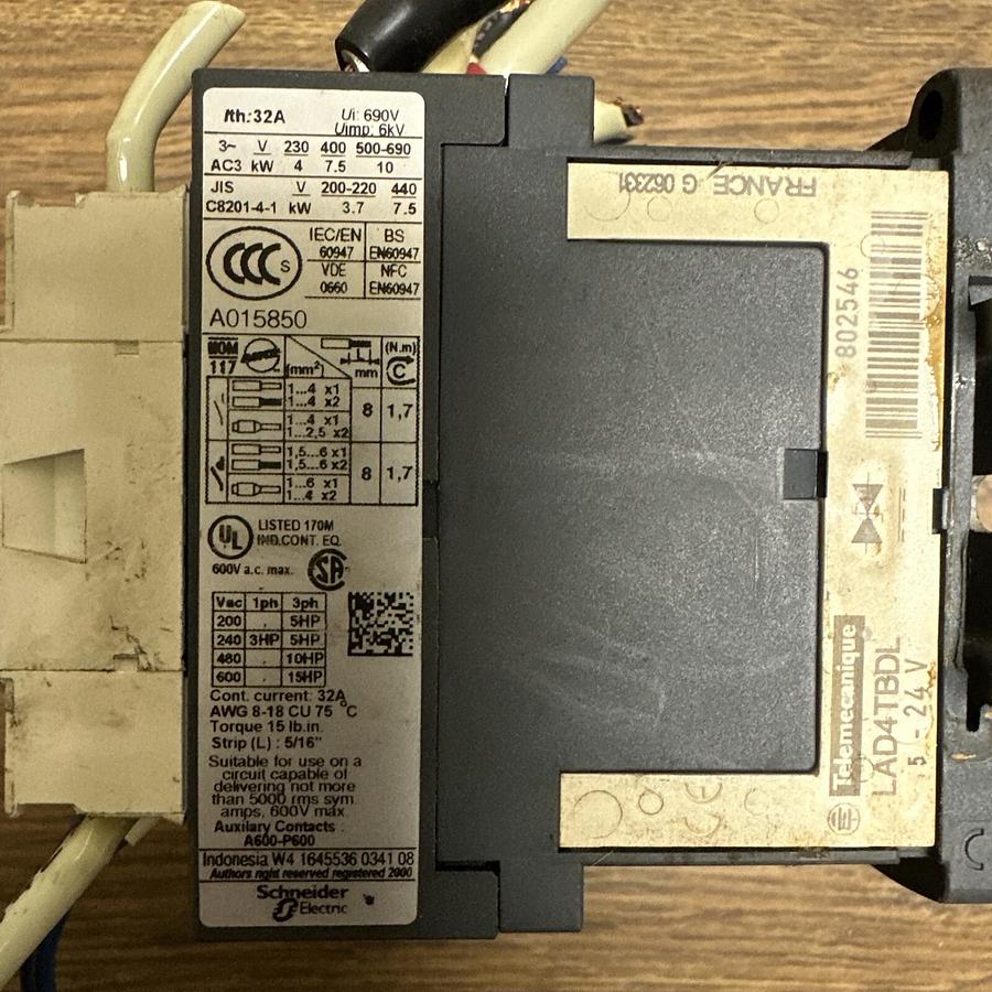 Used Telemecanique,LC1D18,Contactor LOT of 2