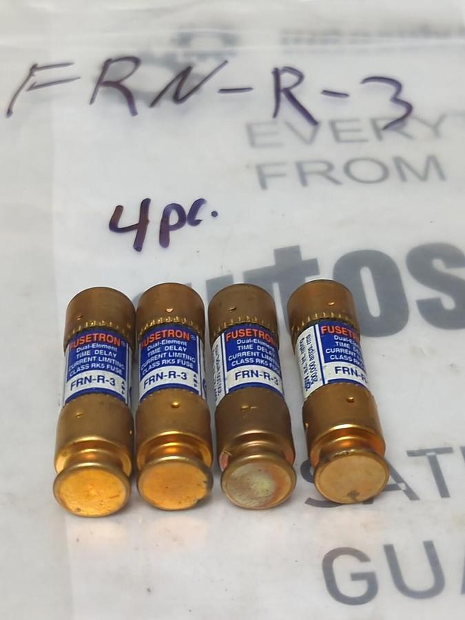 COOPER BUSSMANN,FRN-R-3,FUSETRON 3 AMP FUSE LOT OF 4 NOS