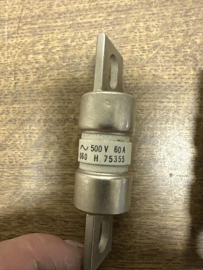Used Ferraz Shawmut,H75355,500 V 60A Fuse LOT of 3