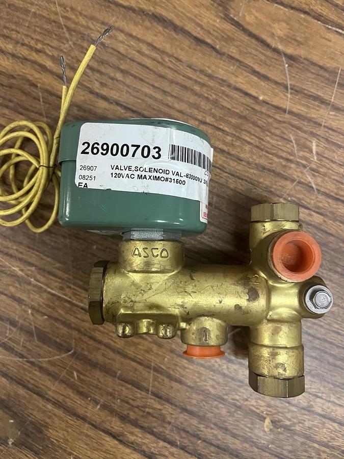 Used ASCO,8300D9U,SOLENOID VALVE 120V 3/8"