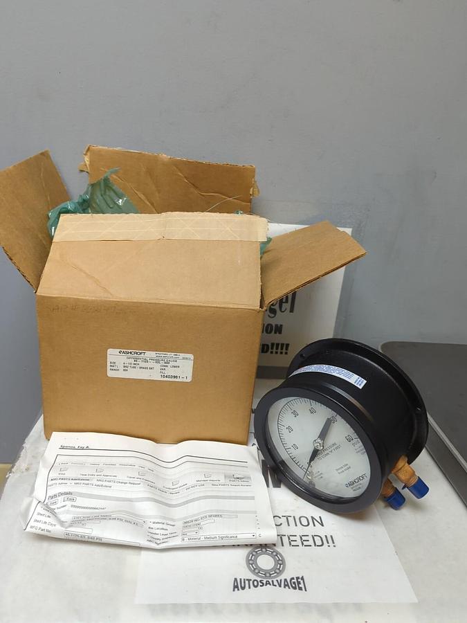 ASHCROFT,45-1125-02L-60#,4-1/2 IN BRZ TUBE/BRASS SKT 60# RANGE NOS