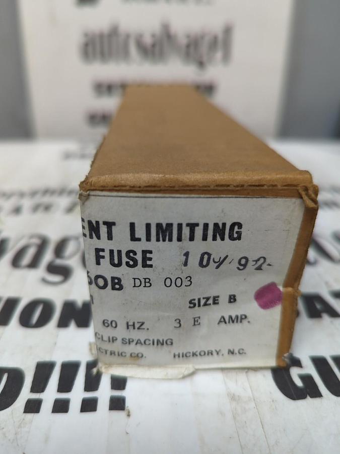 G.E.,9F60B,CURRENT LIMITING FUSE TYPE EJ-1 SIZE B 3E AMP NOS