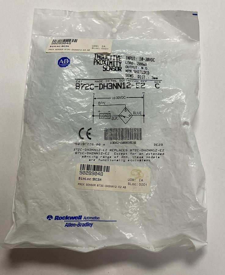 Used ALLEN BRADLEY,872C-DH3NN12-E2,SER C PROXIMITY SENSOR NEW