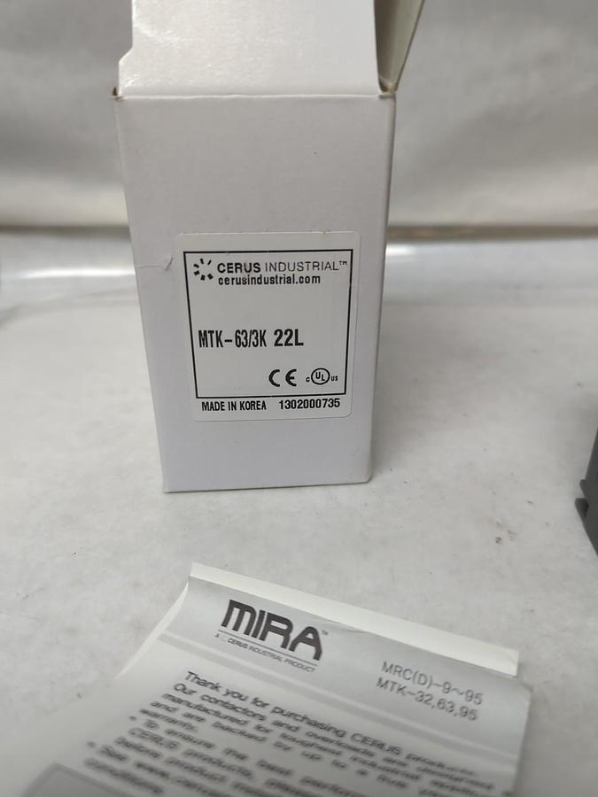 Used CERUS,MTK-63/3K 22L,THERMAL OVERLOAD RELAY NOS