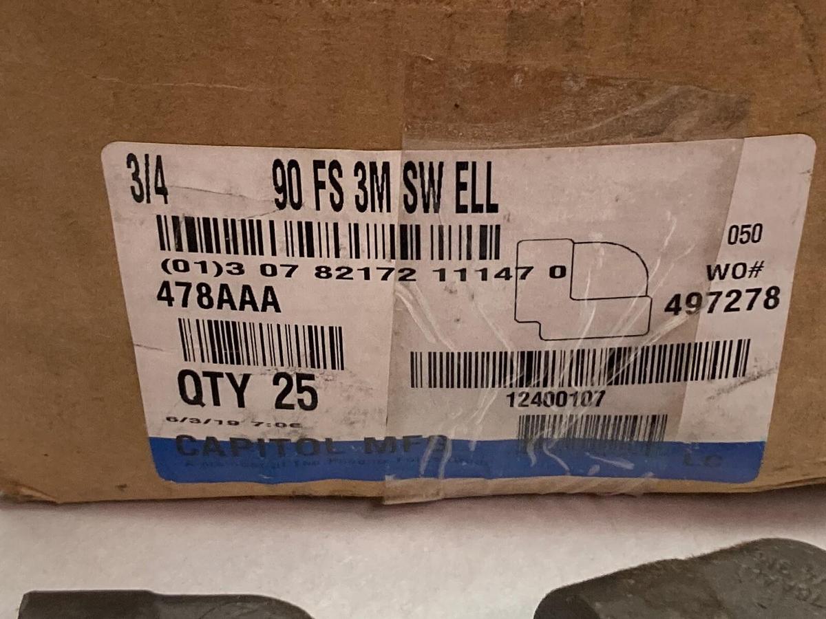 Capitol,MFG-90-FS-3M-SW-ELL,Forged Steel 3/4 Inch Elbow Pipe Fittings