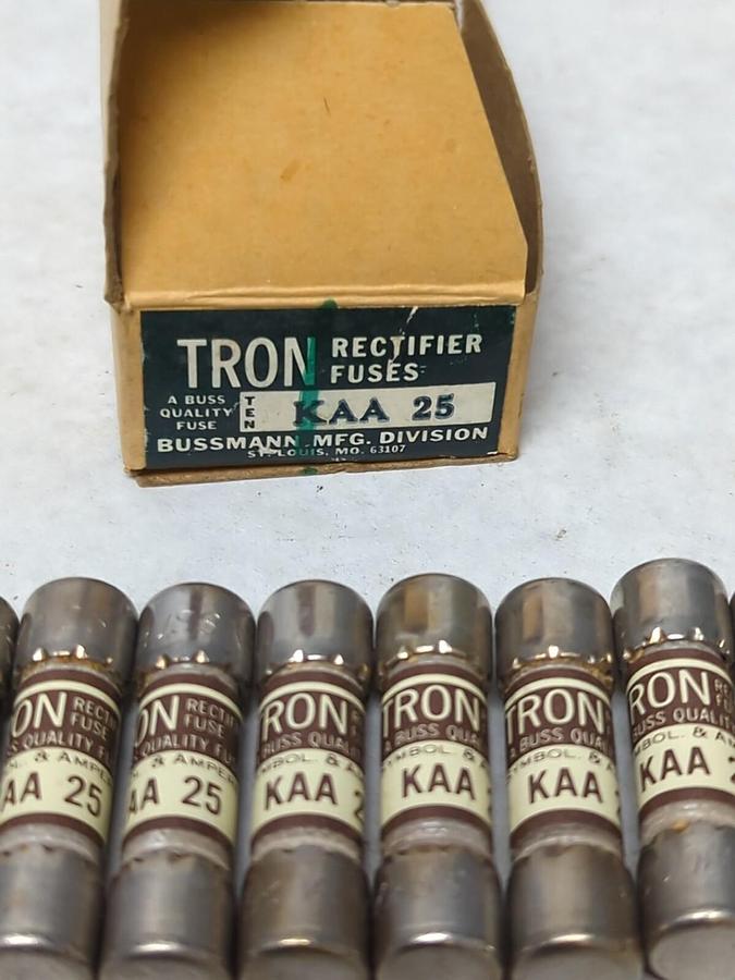 COOPER BUSSMANN,KAA 25,RECTIFIER 25 AMP FUSES BOX OF 10 NOS