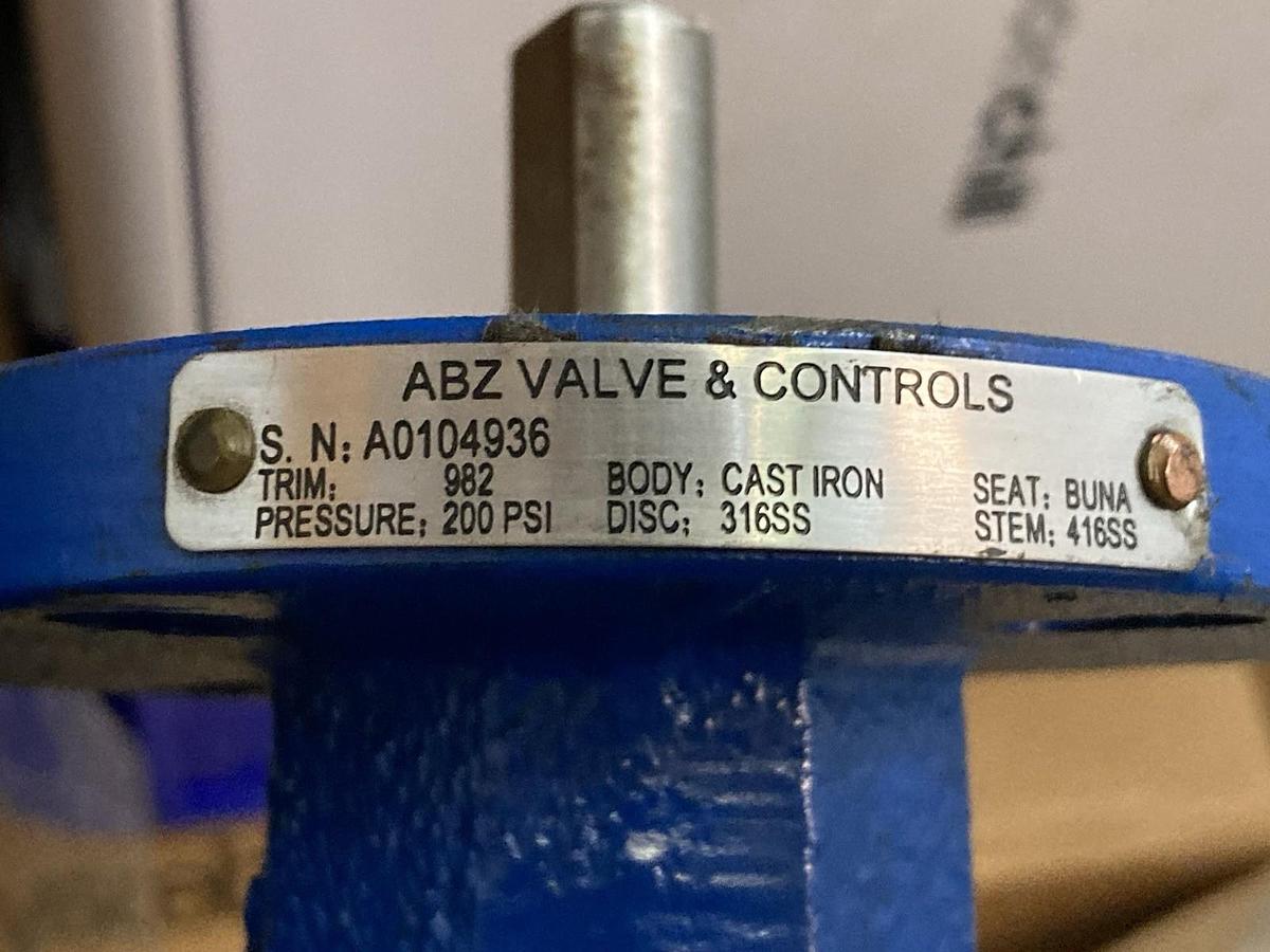 Used ABZ Valve & Controls,A0104936,5" Butterfly Valve 200 PSI Cast Iron