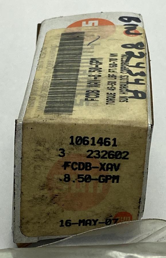 SUN HYDRAULICS,FCDBXAV 8.50-GPM,Flow Control Claridge NOS