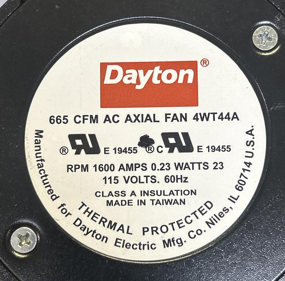 Used DAYTON,4WT44A,665 CFM AC AXIAL FAN